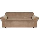 H.VERSAILTEX Stretch Velvet Sofa Covers Large Couch Covers Sofa Slipcovers Furniture Protector Soft with Non Slip Elastic Bottom, Feature Thick Comfy Rich Velour (Extra Wide Sofa 89"-105", Camel)