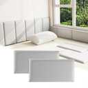 3D Anti-Collision Wall Padding for Kids, Grey Peel and Stick Headboard Pack of 6 Panels Sized 7.8" x 15.7", Self-Adhesive Panels for Bedroom/Living Room Upholstered Wall