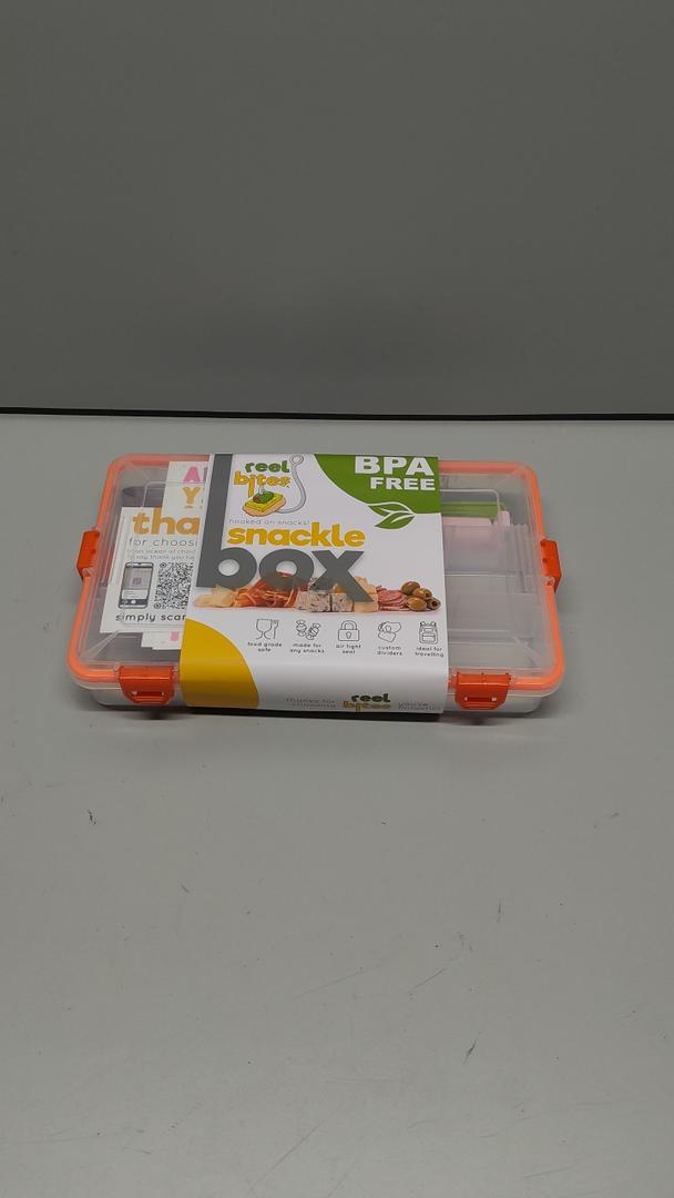 Create-ables Reel Bites BPA Free Large Snackle Box Container for Travel - Snacklebox Container for Snacks - Snack Tackle Box for Snacks - Snack Tray with Lid - Waterproof, Dishwasher Safe, Adjustable
