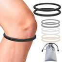 2PCS Patella Band for Knee Pain Relief, Silicone Patellar Tendon Support Strap Brace for Basketball, Running, Jumpers Knee, Tennis, Tendonitis, Soccer and Hiking, Women and Men, Includes Storage Bag (Black)