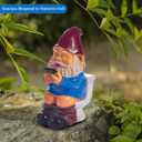Bygytyo Naughty Resin Gnomes on Toilet Outdoor Garden Gnome Statue Christmas Halloween Garden Decoration Gifts,Suitable for Lawns,Courtyards,Patios,Desks,Gardens,Etc.