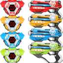 Laser Tag Guns Set of 4 Laser Tag Guns with Digital LED Score Display Vests,Gifts for Teens and Adults Boys & Girls,Adults and Family Fun,Gift for Kids Ages 8 9 10 11 12+Year Old Boy (Red Yellow Blue Green)