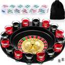 Hiboom Shot Glass Roulette Game and Drinking Dice Set - 16pcs Glasses and 2 Balls for Adults, Family Gathering, Bar, Party Supplies