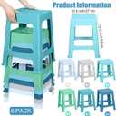 TURSTIN 6 Pack Plastic Stools 16.9 Inch Nesting Stools 6 Color Portable Backless Bar Stool Flexible Seating Chairs for Classroom Office Home, 16.9 inches x 10.6 inches