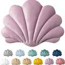 Ashler Home Deco 3D Throw Pillows Shell Shaped Accent Throw Pillow, Soft Velvet Insert Included Cushion for Couch Bed Living Room, Pack of 1, Pink Purple, 14 X 11 inches