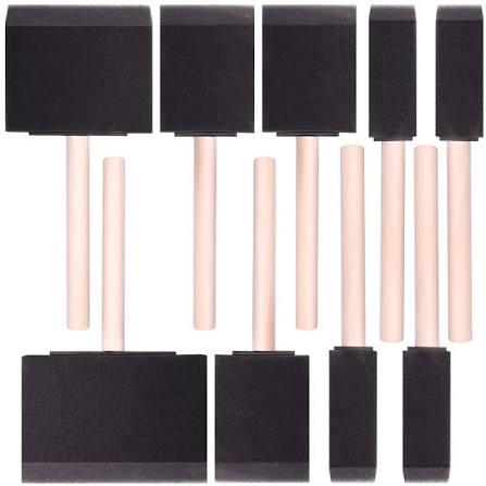 10 PIECE WOOD HANDLE FOAM BRUSH SET