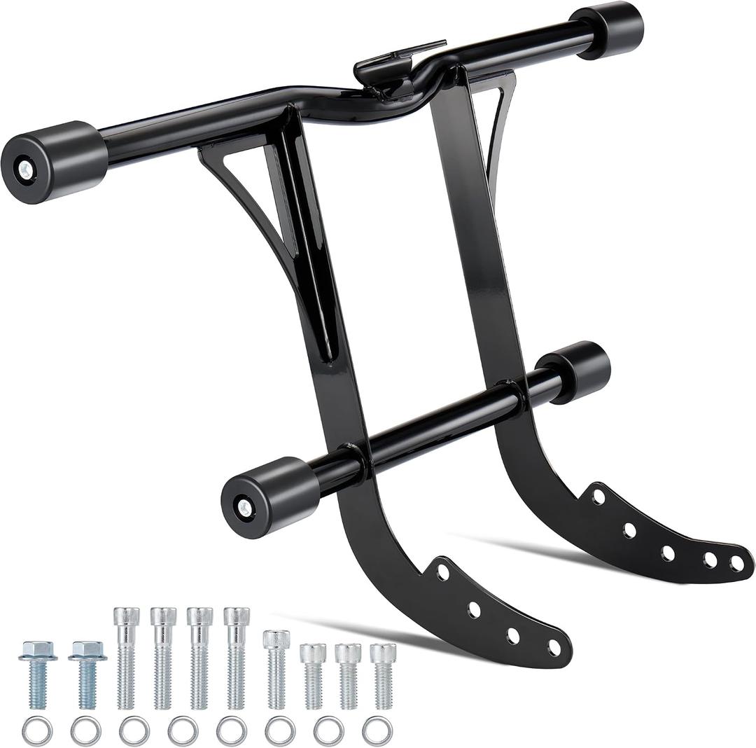 MoKitDora Engine Guard Highway Peg Two-Step Front Crash Bar with Wings for Harley Softail Fat Boy FLFB/S Street Bob Low Rider Sport Glide FLSB Slim Breakout 2018-2024 Models