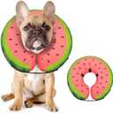 MIDOG Soft Inflatable Dog Cone, Donut E-Collar Alternative for After Surgery, Prevents Licking, Allowing Normal Eating & Vision, Comfortable Recovery Collar for Small Medium Large Dogs & Cats, Red, Size: M+(Neck:14"-18")