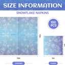 100 Pcs Bulk Snowflake Paper Napkins Gradient Blue and Purple 3 Ply Disposable Party Napkins for Guest Wonderland Party Hand Towel for Winter Birthday Supplies (9.84 x 9.84 Inches)
