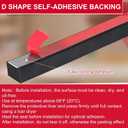 Pangda 20 Ft Rectangular Rubber Seal Strip with Self-Adhesive Tape, 0.75" W x 0.5" H Foam Rubber Weather Stripping for Boat, Automobile, RV, Ship, Garage Door/Window Seal, Black (Solid) (EXP 12/31/36)