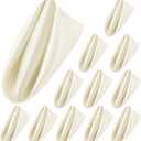 ANECO 12 Pieces Satin Napkins Soft Dinner Napkins Square Table Napkins 17 x 17 Inches for Restaurant Weddings Party Dinner Decoration (Ivory)