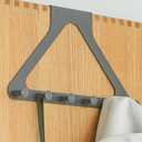 YESENT Grey Door Hook Metal Material Integrated Triangle 6 Hooks for Hanging Clothes, Hats, Hangers, Wallets, Towels, Keys on The Door (Gray)
