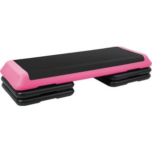 Step Aerobic Platform, Exercise Step with levels Adjustable Height, Stackable Risers, Fitness Training Workout Stepper for Home Gym, Cardio Strength, Multiple Size & Color (Pink)