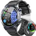 Military Smart Watch for Men with Dual-Band GPS, 5ATM Waterproof, 1.43 AMOLED Fitness Watch, Heart Rate Blood Oxygen Sleep Monitor, 160+ Sport, Bluetooth Calling Smartwatch for Hiking Running Outdoor