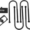 Universal Billet Aluminum Leaf Spring Lowering Block Kit with U-Bolts & Hardware,2 Inch, 2-1/2" Wide, 5" Long (2 Inch)