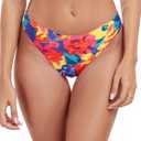 RELLECIGA Women's Cheeky Mid Waisted High Cut Bikini Bottoms (Medium, Colorful Floral)