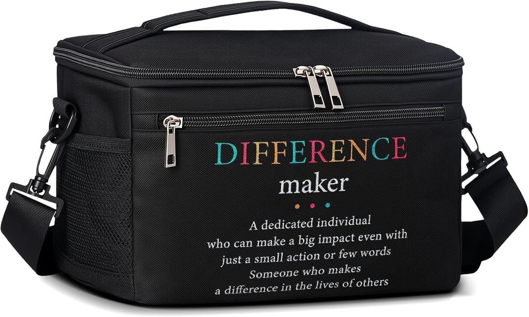 Difference Maker Gifts Employee Thank You Gifts for Men Coworkers Appreciation Inspirational Lunch Bag Leakproof Cooler Tote Bag Office Present Tote for Assistant Principal Boss Coworkers Manager