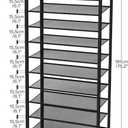 HOOBRO 12-Tier Shoe Rack for Entryway, 29.5" L Shoe Storage Organizer, Large Capacity Shoe Shelf for Closet, Front Door Entrance, Hallway, Holds 36-48 Pairs of Shoes, Greige and Black BG127XJ01
