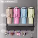 Magnetic Cup Storage Organizer Holder  Strong Magnetic Tumbler Rack for Stanley 30/40oz, Yeti, RTIC & More  Space-Saving Cup Rack for Refrigerator with 5 Hooks