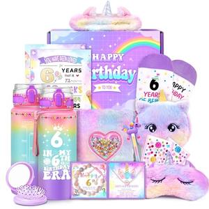 6 Year Old Girl Birthday Gifts, Unicorn Gifts for Girls Age 6, Birthday Gift for Girls Kids, Unicorn Toys Diary Headband Eye Mask Water Bottle for Six Year Olds Girl Gift Ideas Decorations Accessories