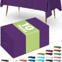 Pureegg Plastic Table Cloth Disposable 10 Pack, 54 x 108 Inch Table Cloths, Halloween Party Decorations, Summerween Decor, Halloween Tablecloths, Rectangle, Plastic Cover, Leakproof & Sturdy, Purple