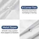 Duvet Cover Queen Size Set - Extra Soft Queen Duvet Cover 90" x 90" with 2 Pillow Shams - Hotel Luxury, Easy Care and Fade Free w/ Zipper Closures & Ties - All Season, Comfy, Cozy & Breathable (White)