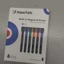 maxtek Dry Erase Markers - 6 Count Colorful Magnetic Dry Erase Markers Fine Tip with Eraser, Low Odor Whiteboard Markers for Calendar Boards