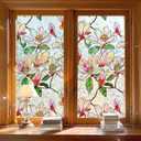 Window Privacy Film Stained Glass Window Film Decorative, Static Cling Rainbow Window Cling, Heat Control Non-Adhesive for Bathroom Home Door 35.4"x 78.7"