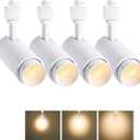 12W Zoomable Track Lighting Heads,H Type Track Light Heads for Accent Retail Artwork,Dimmable LED H Track Lighting 4000K Daylight 110V,15 to 60 Beam Angle 4 Pack (White)