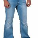 Men's Vintage Bell Bottom Jeans 60s 70s Outfits for Men,Mens Bell Bottoms Disco Pants Flared Jeans (Blue, XL)