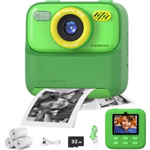 masterbee Kids Camera Instant Print Photo, Birthday Gifts for Girls and Boys, Kids Digital Camera Toys, 1080P HD Video, 3 4 5 6 7 8 9 10 11 12 Year Old Boy Gifts/Girl Gifts