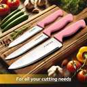 Knife Set, 6-Piece Kitchen Knife Set, German High Carbon Stainless Steel, Durable & Easy Clean Knife Block, Peach Pink