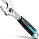 DURATECH 6-Inch Adjustable Wrench, Cr-V Steel Wrench, Wide Jaw Wrench, Metric & SAE Scales, for Home, Garage, Workshop and DIY