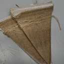 G2PLUS Pre-Strung Burlap Pennant Banner, 39Ft Linen Triangle Flag Bunting, 36pcs Pennant Banner Bunting Garland for Birthday, Wedding, Camping, Rustic Boho Theme Party Decorations (Brown and Beige)