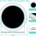 Trampoline Replacement Mat, Fit 12 Ft Round Trampoline with 72 V-Hooks Using 5.3-5.7" Springs, UV-Resistant, with Install Tool (Spring not Included)