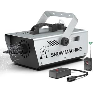 1000W Snow Machine With Wireless Remote Control and Wired Control 1L Tank for Christmas Wedding Photography Parties Kids Stage Parades DJ Parties