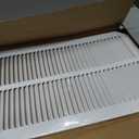 HVAC Premium 10'' x 18'' [Duct Opening] Flat Stamped Steel Return Air Grille - Sidewall and Ceiling - HVAC Vent Duct Cover - White [Outer Dimensions: 11.75''w X 19.75''h]