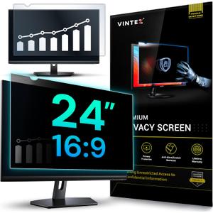 VINTEZ 24 Inch 16:9 Privacy Screen for Computer Monitor and Laptop - Anti Glare Protector Film Blue Light Filter Eye Protection - Computer Screen Privacy Shield, [1 Pack]