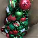 Civaner 16" Christmas Ball Tree Tabletop Decoration Small Xmas Table Decorative Tree with Shatterproof Red Lime Green White Balls Ornaments Xmas Tree Table Centerpiece for Holiday Party Decor Home