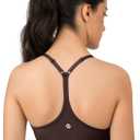 Nirlon Y Back Sports Bra Adjustable Straps W/Cups- NirLUX (Brown, Size 6)