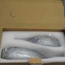 Vintage Silver Ceramic Vase Set 2, Modern Hollow Circle with Hole Flower Vase for Home Decor, for Table Centerpieces, Farmhouse, Fireplace, Living Room, Bedroom, Office, Bookshelf, Rustic Decor