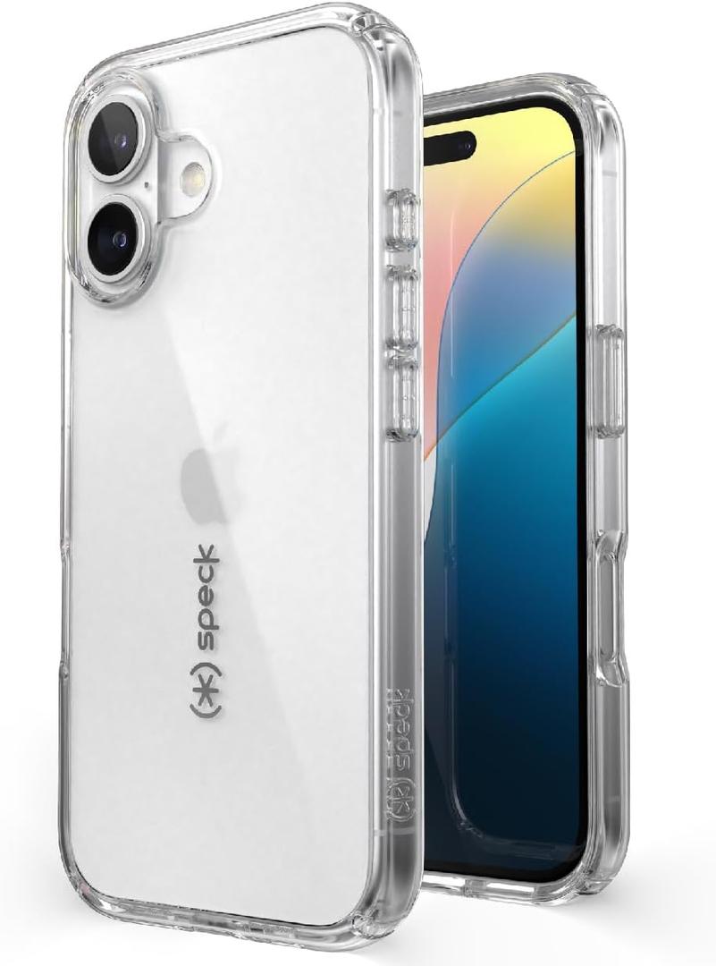 Speck Clear iPhone 16 - Slim Phone Case - GemShell - Crystal Clear