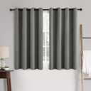 MIULEE Linen Texture Curtains for Bedroom Solid 100% Blackout Thermal Insulated Dark Grey Curtains Grommet Room Darkening Drapes Luxury Decor for Living Room 52x54 Inch (2 Panels)