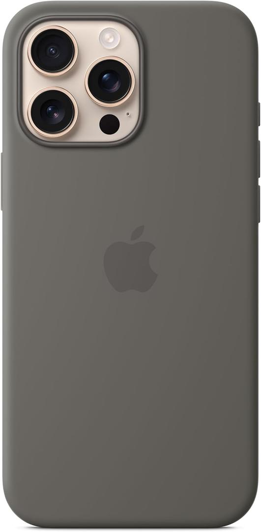 Apple iPhone 16 Pro Max Silicone Case with MagSafe and Camera Control: Lightweight Phone Case, Wireless Charging Compatible, Smooth Matte Finish, Stone Gray