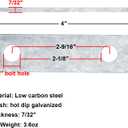 10 Pack 4" U Bolt Plates, 2‑9/16" Hole Center