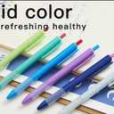 12pcs 1.0mm Black Ink Pens, Smooth Writing Ballpoint & Semi Gel Pens, Soft Silicone Grip Gel Ink Pens, Office School Supplies, Desk Accessories, Personalized Gifts for Men, Dozen Box (Multicolor-Dark)