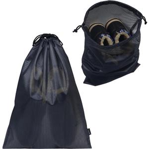 Gloppie Shoe Bags for Travel, Shoe Storage Bag with Drawstring, Packing Organizer for Sneakers, Gym, Luggage, Closet, Weekender Overnight Travel Essentials (Black)