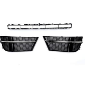 X AUTOHAUX No.8VD807681 Front Lower Hood Bumper Grille Grill Fog Light Grille Cover for Audi A3 A3PA 2017-2020 Sport Style Black 1 Set