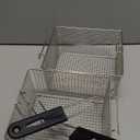 Electric Fryer Basket for Frying Serving Food, with Rubber Handle Grip, 7.2" x 8.3" x 4.3" Heavy Duty Construction Suitable for fry chicken, fish, french fries, (2 Pcs)