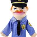 Role Play Hand Puppets Hand Plush Chef Doctor Fireman Pirate Detective Athlete Nurse Worker Hand Puppet Toys Puppets for Kids Storytelling Imaginative Pretend Play Teaching Preschool(Police)